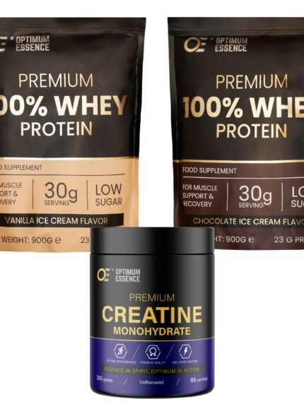 OptimumEssence® Lean Muscle Pack | Whey Protein + Kreatin | Muskeluppbyggnad
