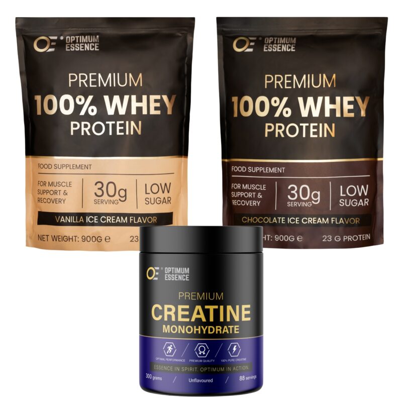 OptimumEssence® Lean Muscle Pack | Whey Protein + Kreatin | Muskeluppbyggnad