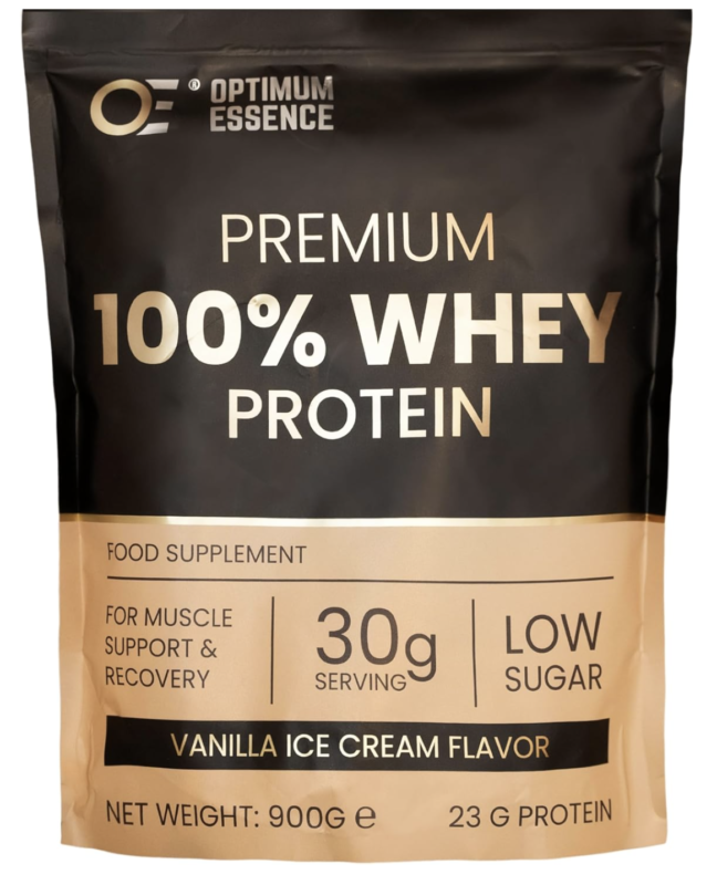 Premium Whey Protein Vanilla Ice Cream 900g | Vassleprotein Sverige | OptimumEssence®