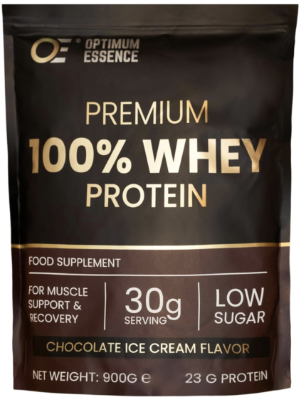 Premium Whey Protein Chocolate Ice Cream 900g | Vassleprotein Sverige | OptimumEssence®